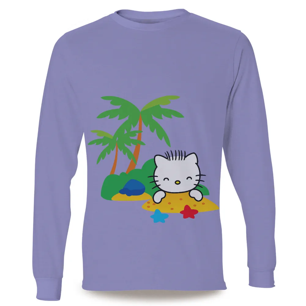 Tee Shirts Printed: Luna's Beach Bliss - Summer Relaxation|summer long sleeve fishing shirts