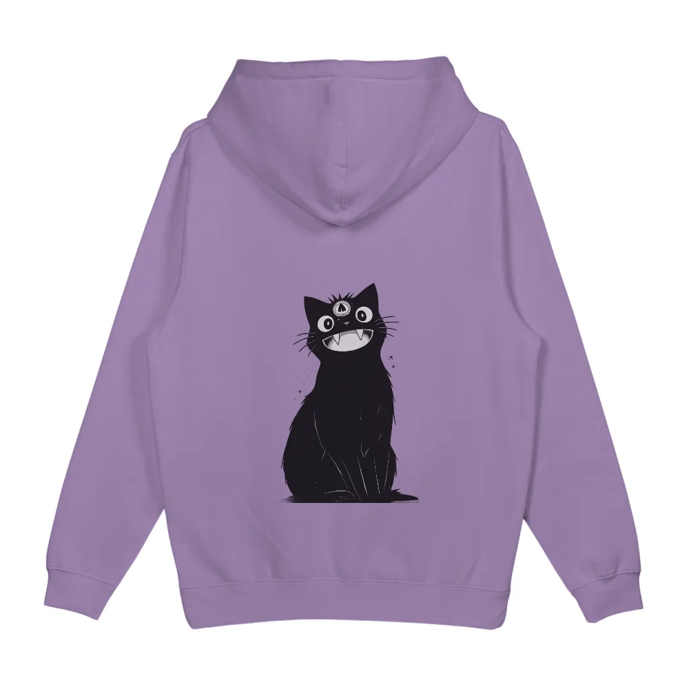 T-Shirt Printing: Quirky Black Cat - Funny & Playful Design| Playful black cat design