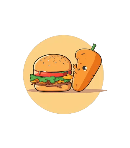 Customized Tee Shirts: Burger and Carrot's Whimsical Friendship