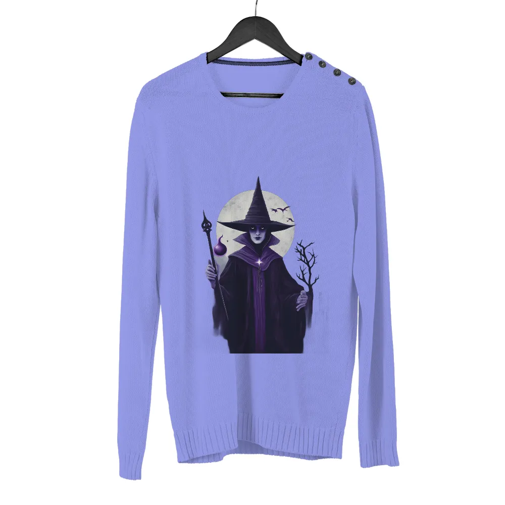 Shirts Graphic Tees: Witch in the Night - Artistic Design|pirate hawaiian shirt night