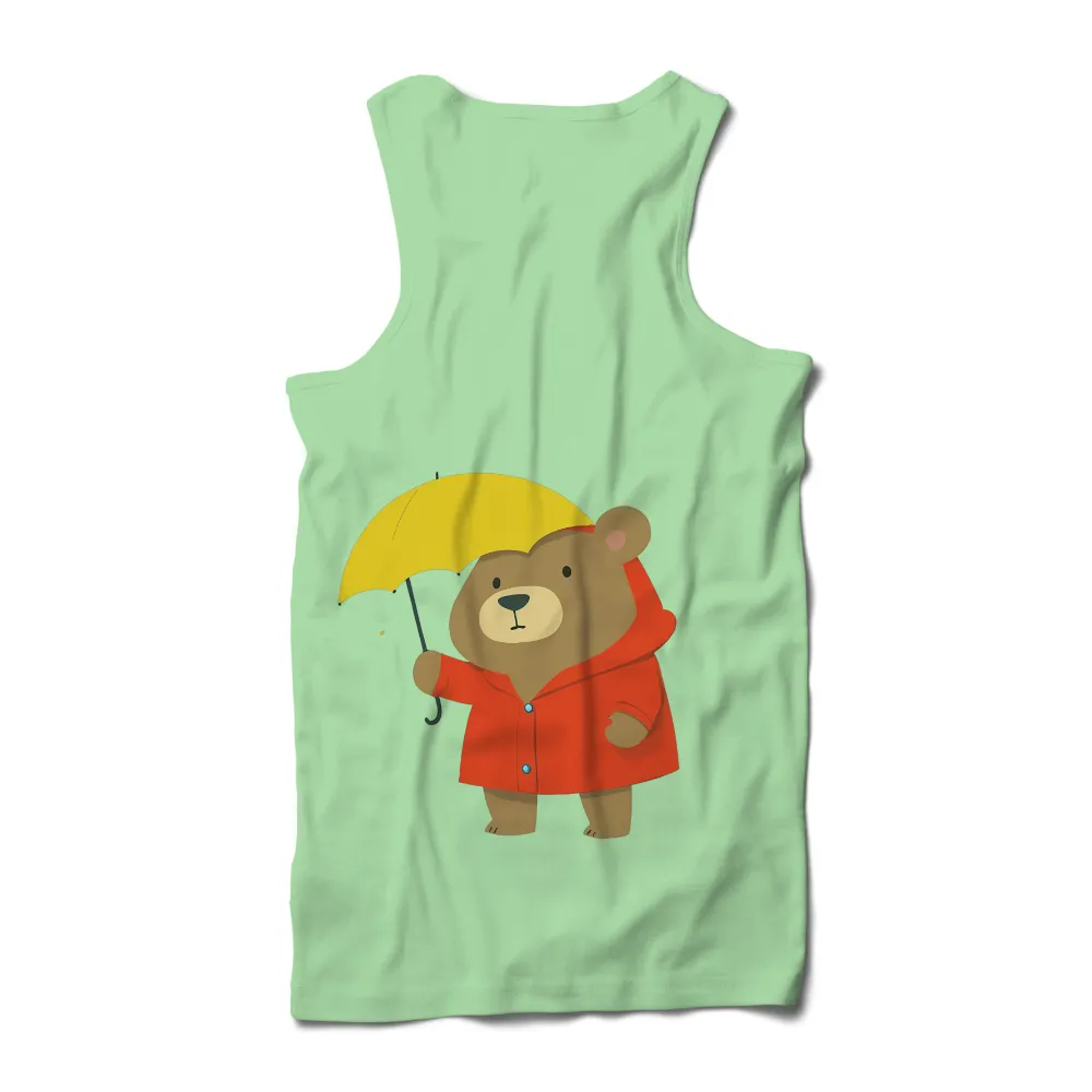 Graphic Tees: Bear in Raincoat - Resilience and Hope|bear with deer antlers t shirt