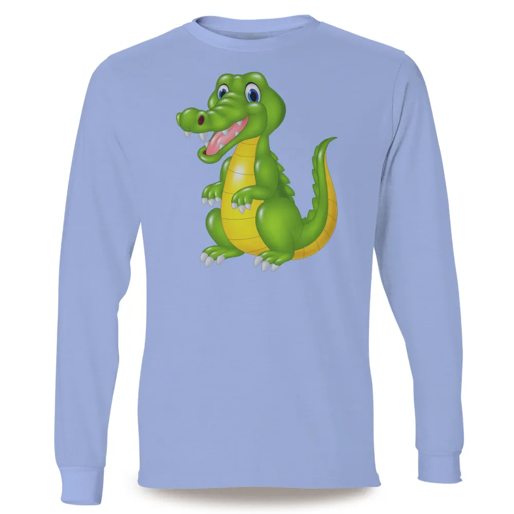 T-Shirts Design: Spread Joy with Gator - Cartoon Alligator T-Shirt|cheap cartoon graphic tees