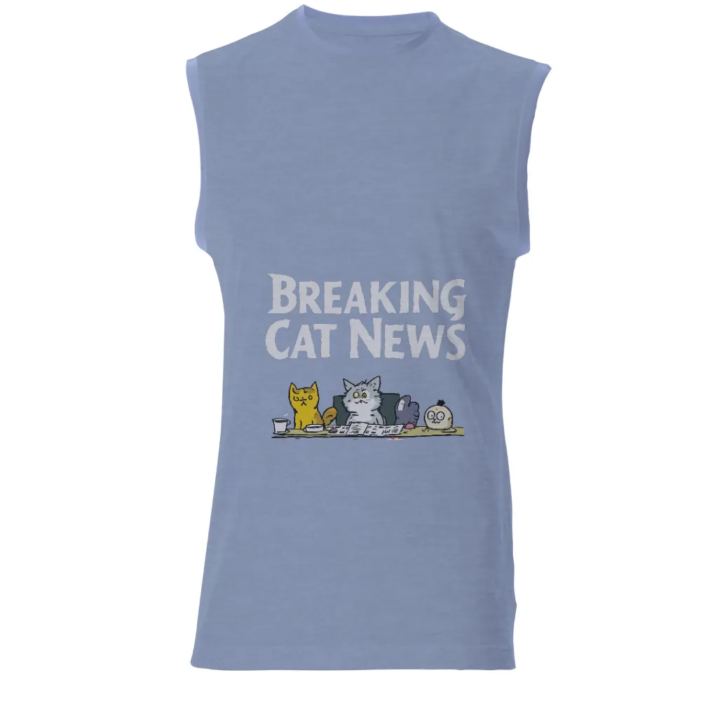 T-Shirts Custom: Breaking Cat News - Whiskers, Paws, and Muffin's Morning Brew|im not a morning person t shirt