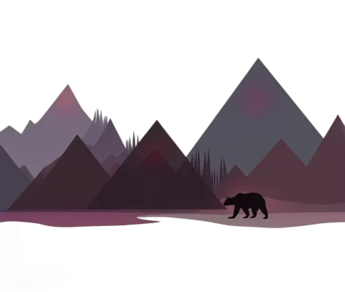 Tee Shirt Printing: Bear in the Mountains - Tranquility and Strength