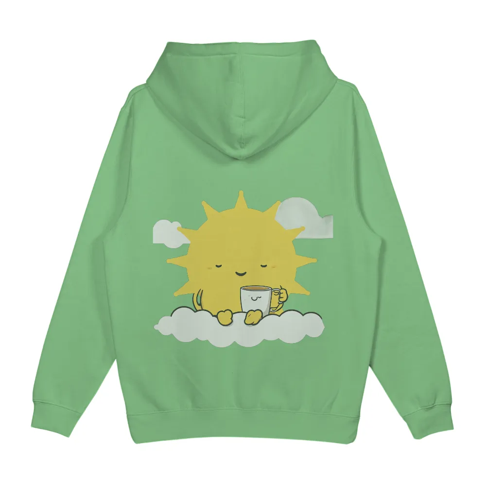 Custom T-Shirt Printing: Embrace the Morning with Joy and Comfort|Cheerful sun resting on a fluffy cloud