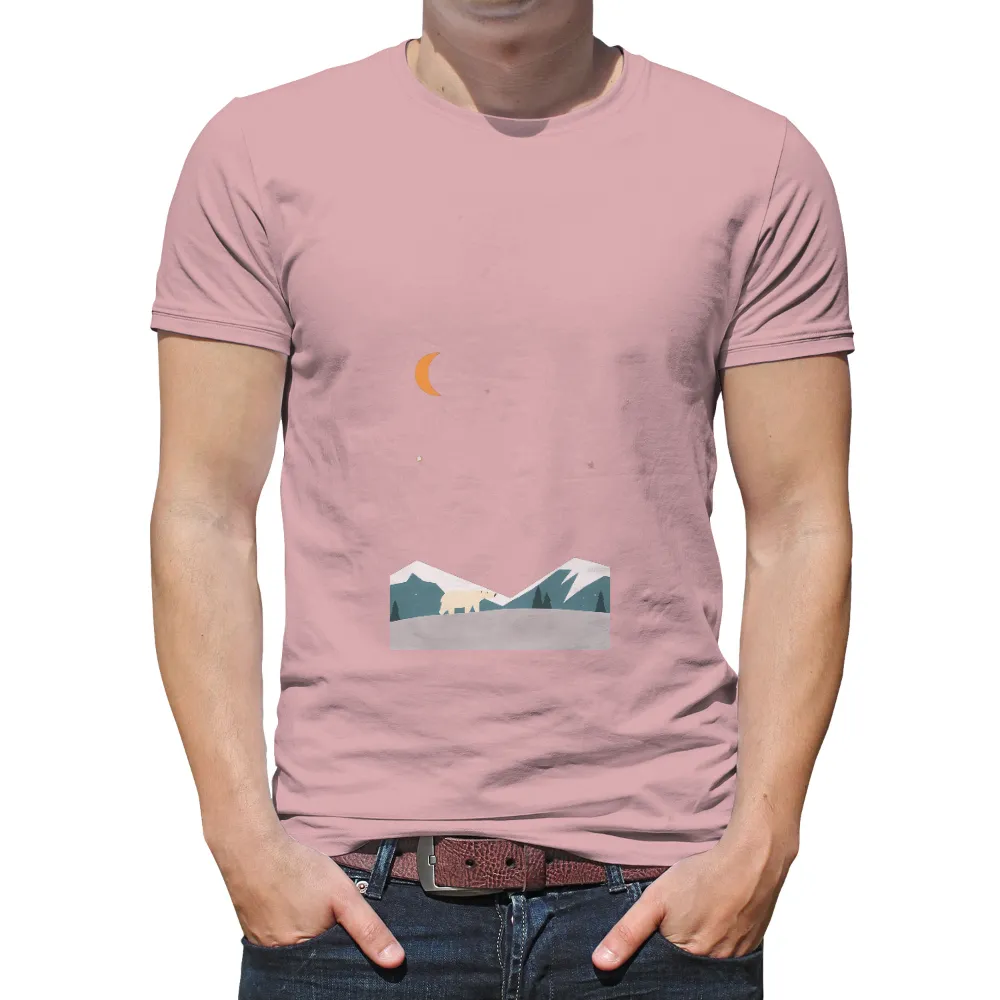 T-Shirts Design: Polar Bear Under the Crescent Moon| strength