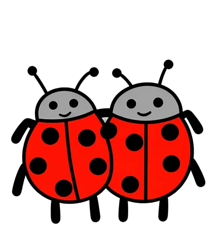 Tee Shirt Printing: Ladybug Friends - Minimalist Artistic Design