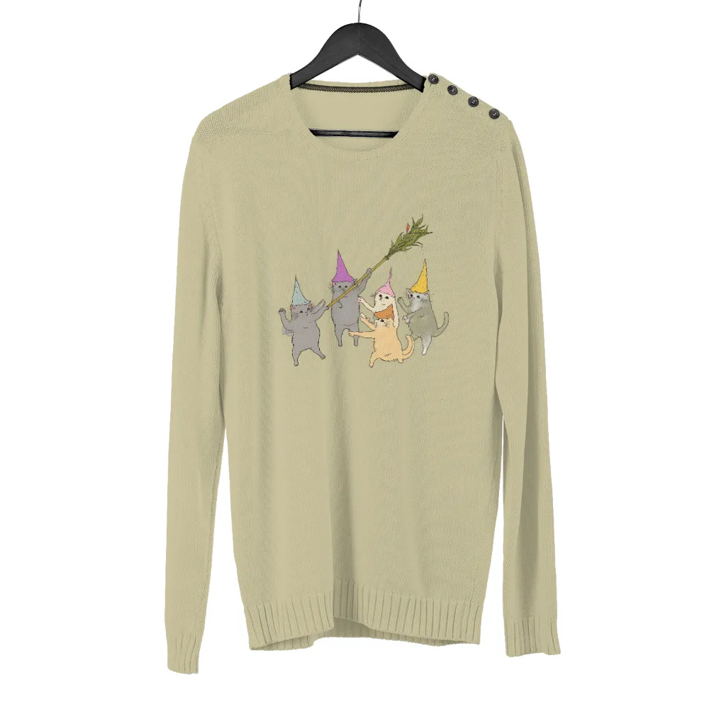 Enchanting Cats in Wizard Hats: A Whimsical Design of Magic and Unity|fantasy football goat shirt