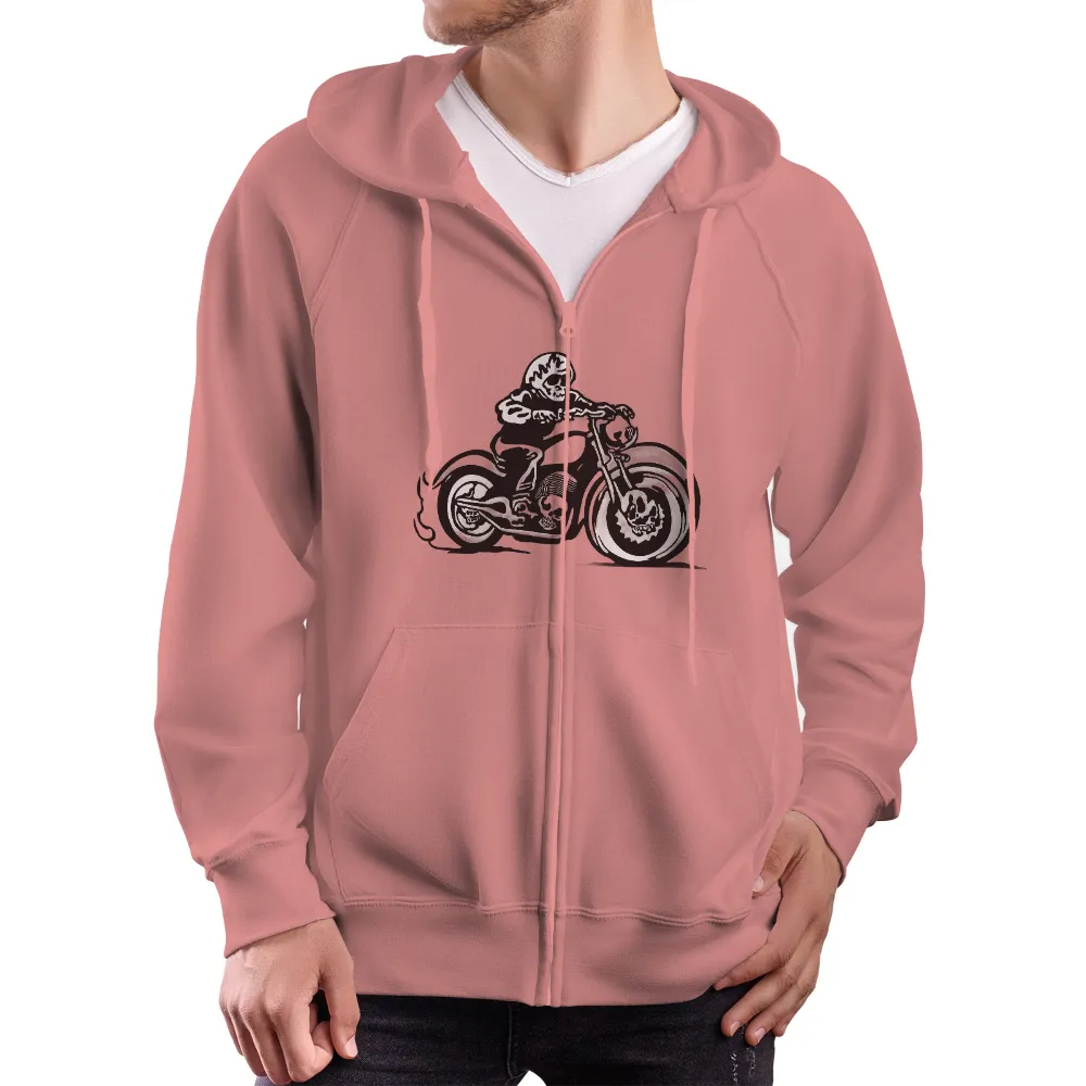 T-Shirts Pattern: Skeletal Biker Riding a Custom Chopper|roblox motorcycle t shirt rainbow