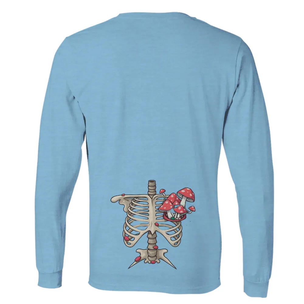 Custom Tee Shirts: Ribcage Mushrooms - Fantasy Art| life and death theme