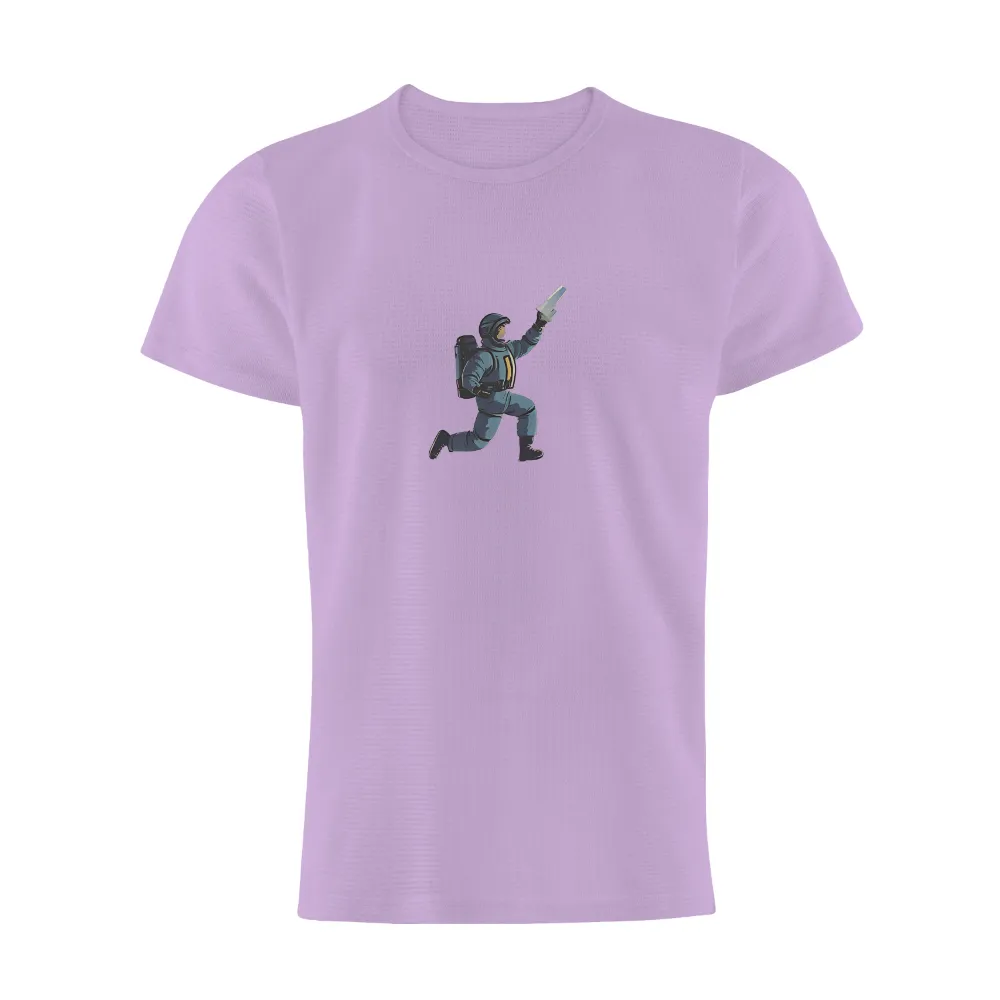 Tee Shirt Printing: Cyber Knight - Futuristic Warrior with Glowing Sword|banksy no future