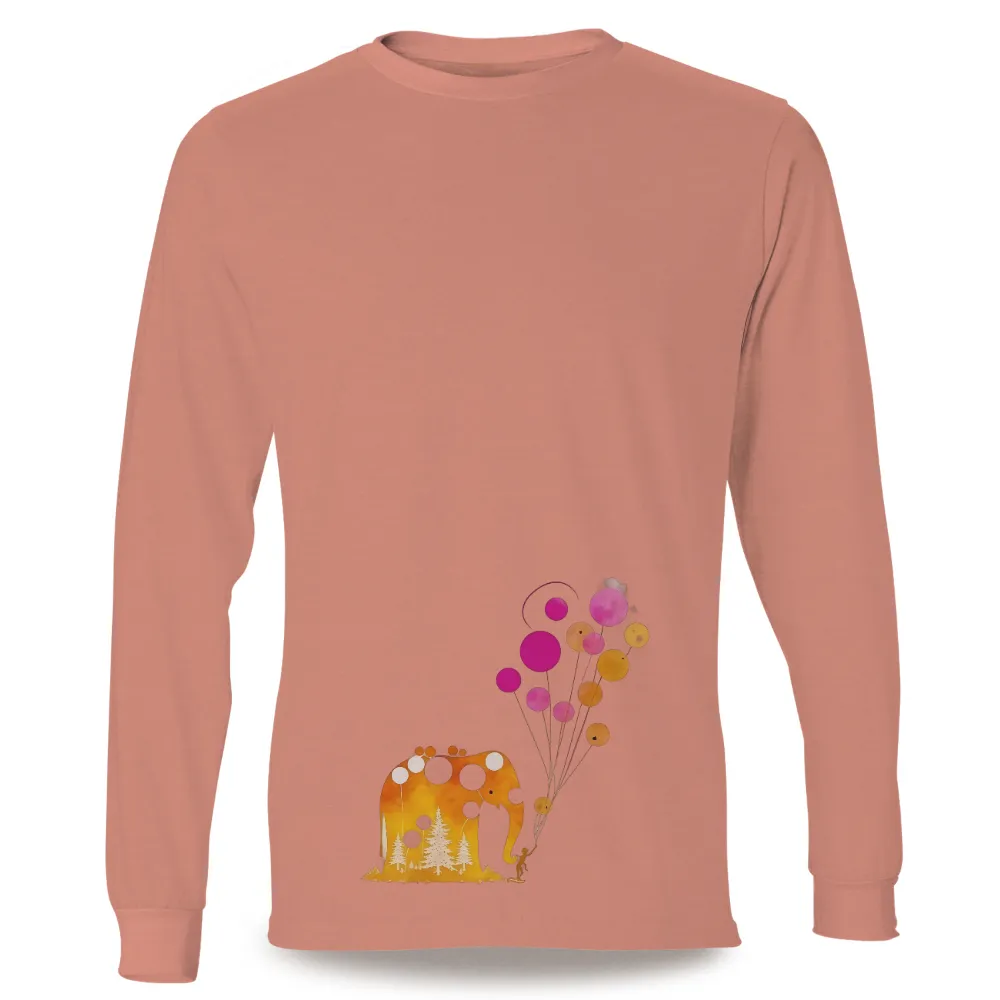 T-Shirts Design: Whimsical Elephant with Balloons - Joy and Wonder|pokemon magic shirt