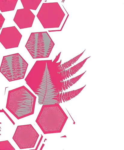 Graphic Tees: Nature's Geometry - Ferns in Hexagons