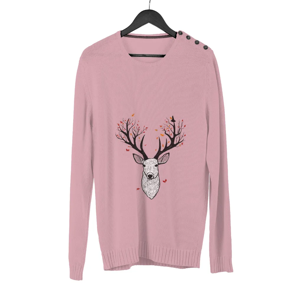 T-Shirts Pattern: Majestic Deer in Autumn Forest|bear plus deer beer t shirt