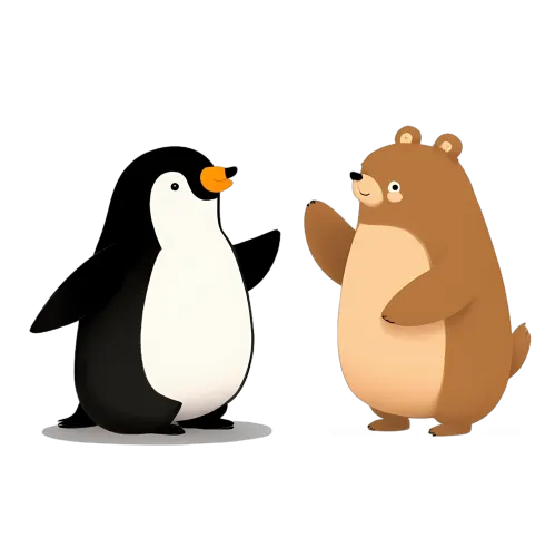 T-Shirt Printing: Percy the Penguin and Bruno the Bear - Unlikely Friends