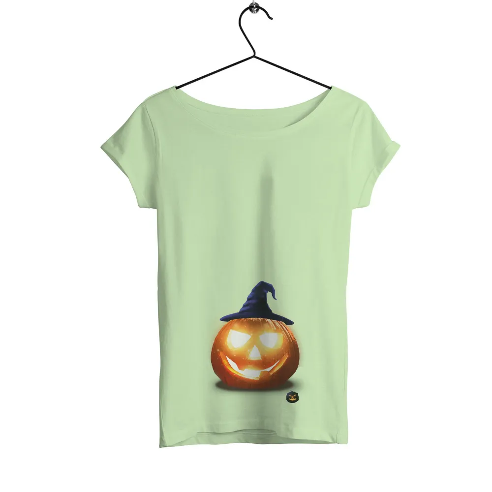 T-Shirts Design: Halloween Pumpkin with Witch Hat|bellelement halloween shirts