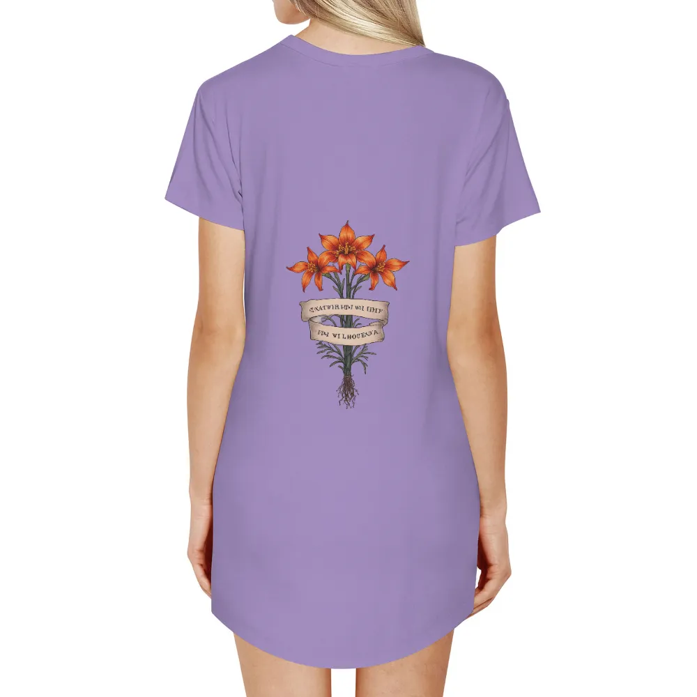 T-Shirts Custom: Vibrant Orange Lilies - Resilience and Growth|common roots party shirt fridays