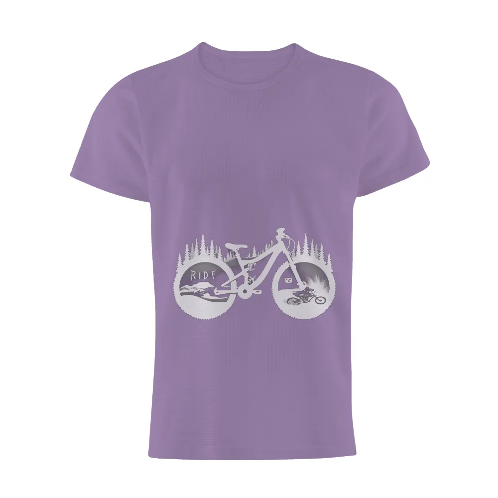 Custom T-Shirt Printing: Ride into Adventure with Nature's Beauty| serene landscape