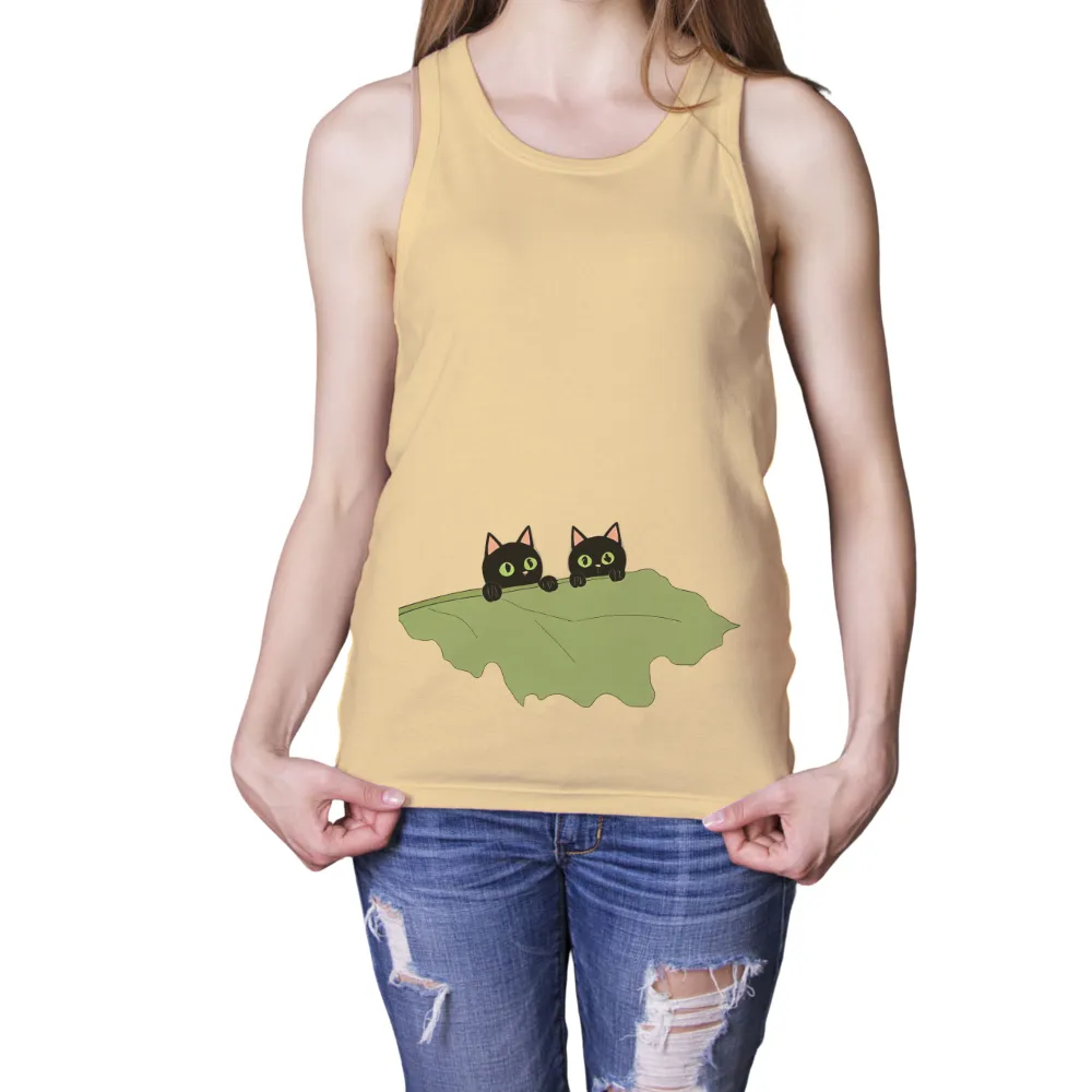 Customized Tee Shirts: Curious Cats on a Leaf - Artistic Design|australian research and space exploration t shirt