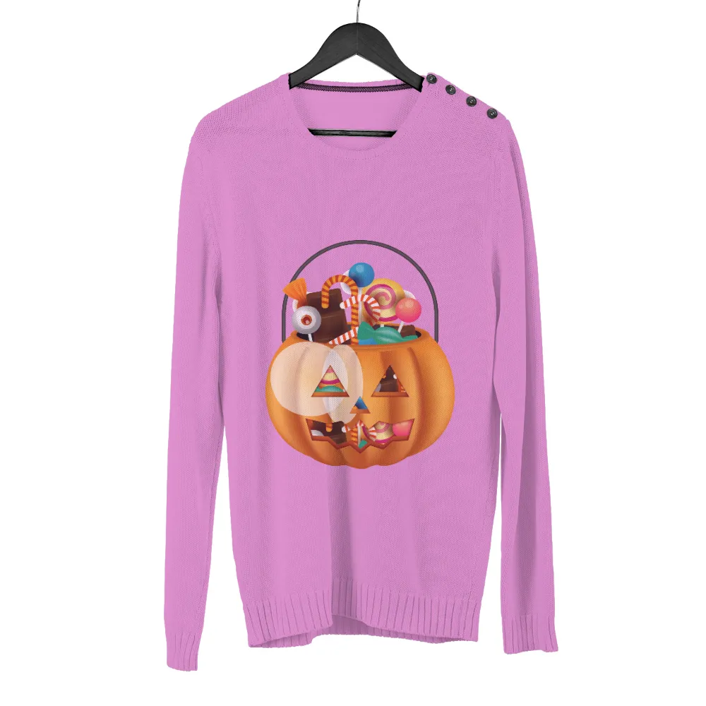 T-Shirt Printing: Halloween Pumpkin Basket Filled with Candies|ghostface button up shirt spirit halloween