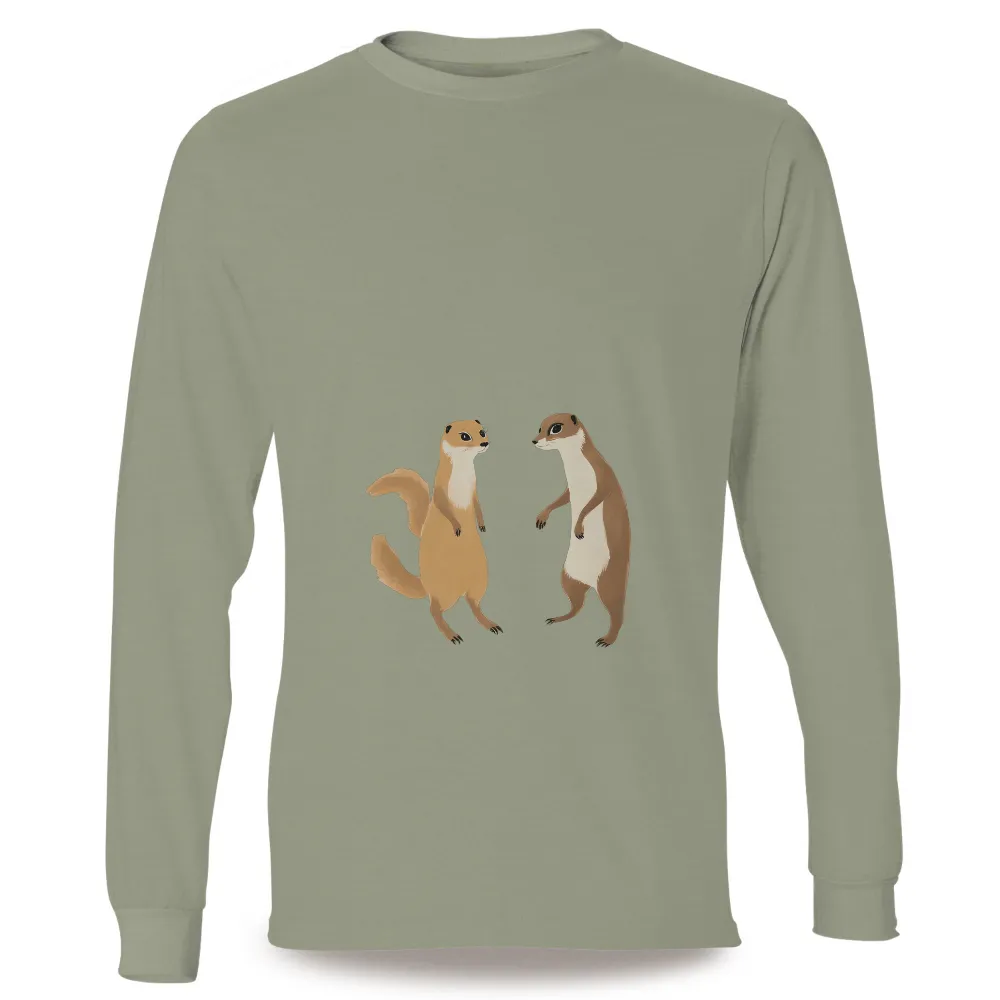 Graphic Tees: Whimsical Meerkats - Friendship and Joy|warm waffle shirt