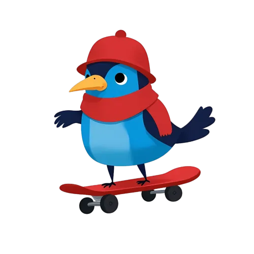 Custom Tee Shirts: Beep the Skateboarding Bird