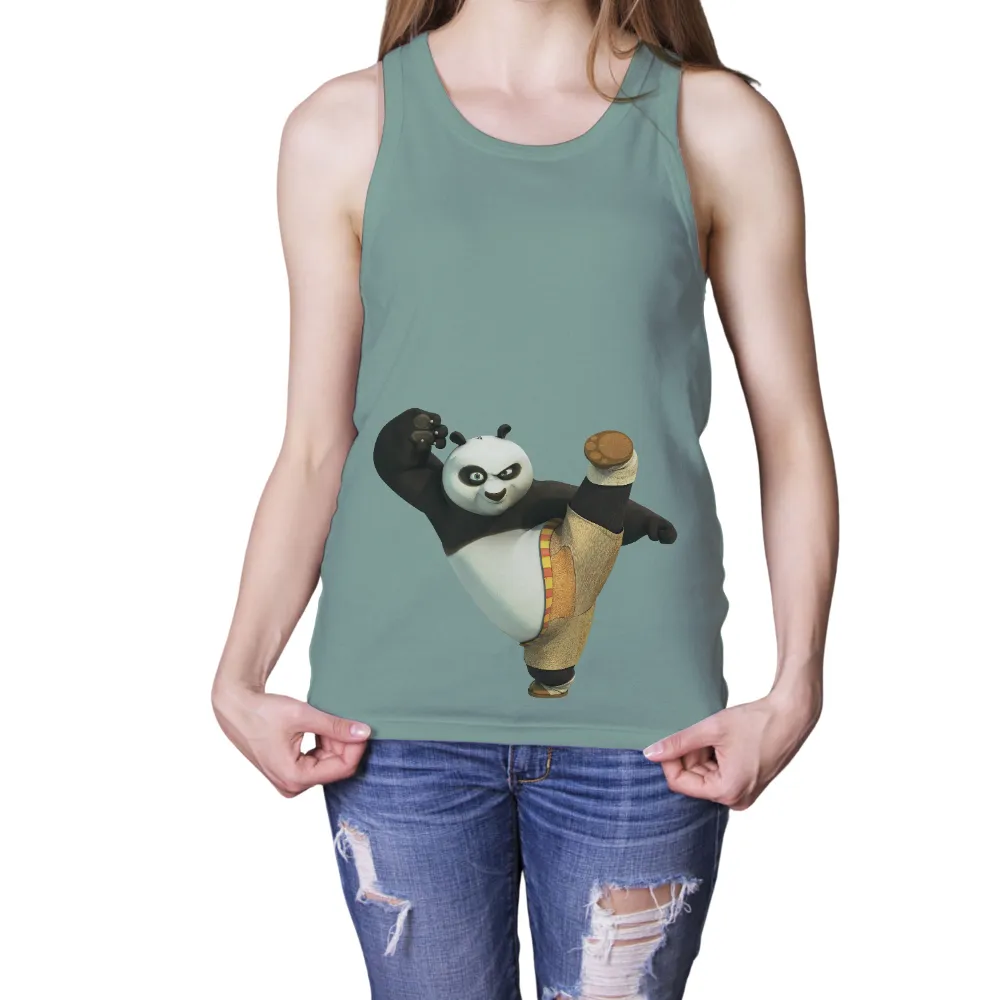 Custom Tee Shirts: Tai Lung - Strength and Humor in Every Kick|cartoon character with blue shirt