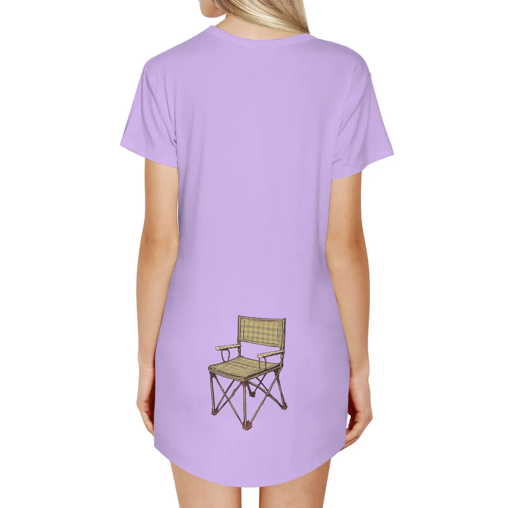 Tee Shirts Printed: Vintage Director's Chair - Rustic Charm and Classic Design|vintage 1970 women's shirt