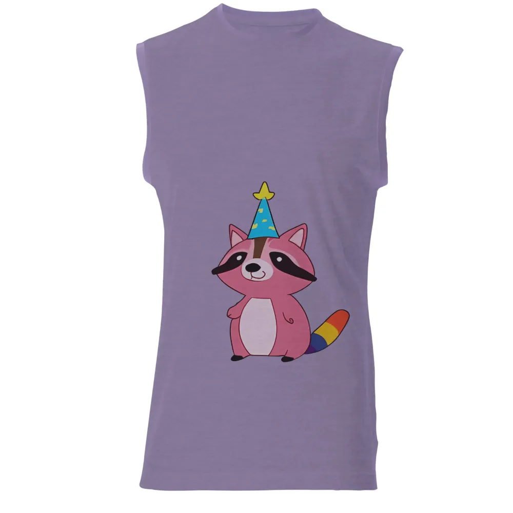 T-Shirts Design: Celebrate Joy with Whimsical Pink Raccoon|happy mondays call the cops t shirt