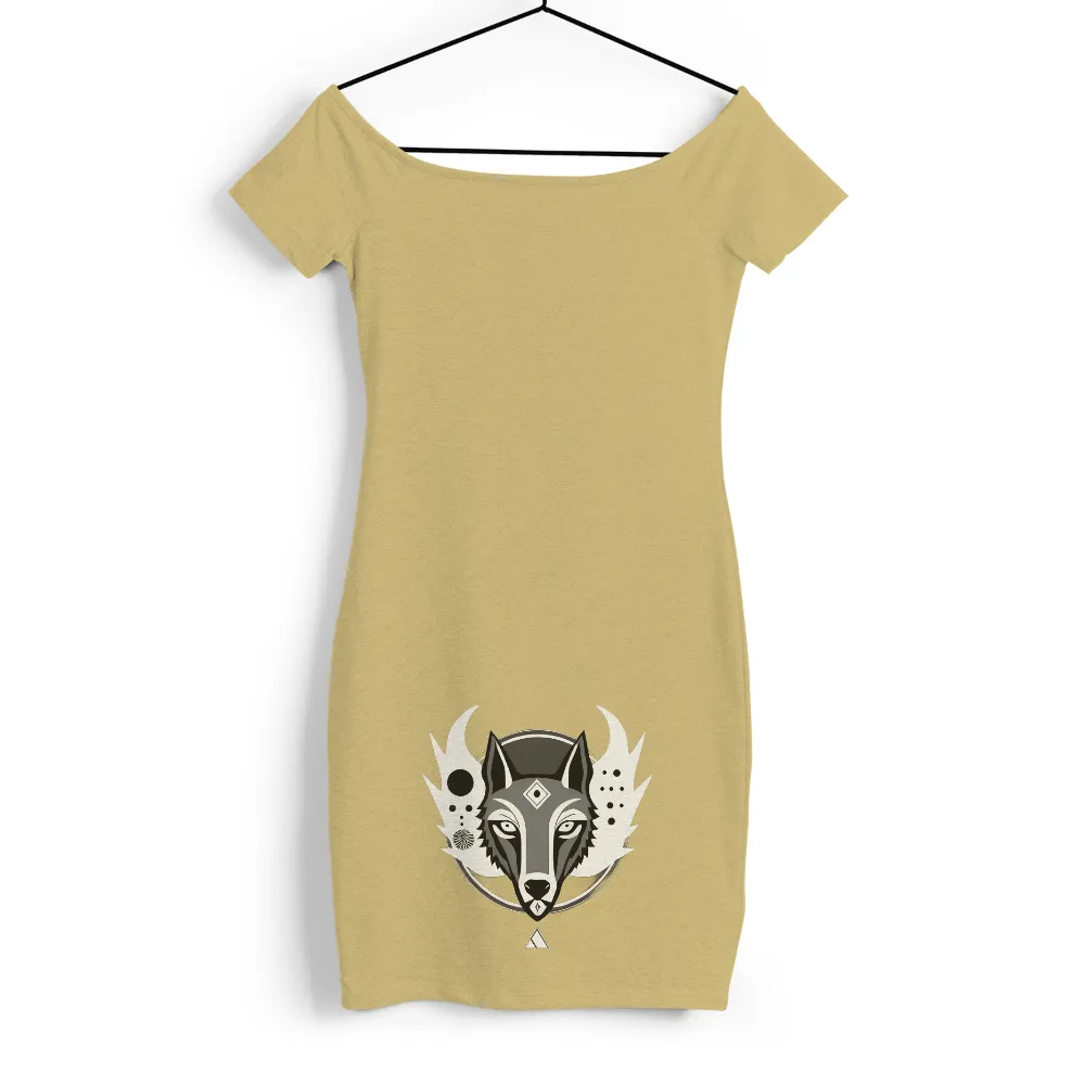 Tee Shirt Printing: Wolf Guardian - Artistic T-Shirts | Nature & Spirituality| sun