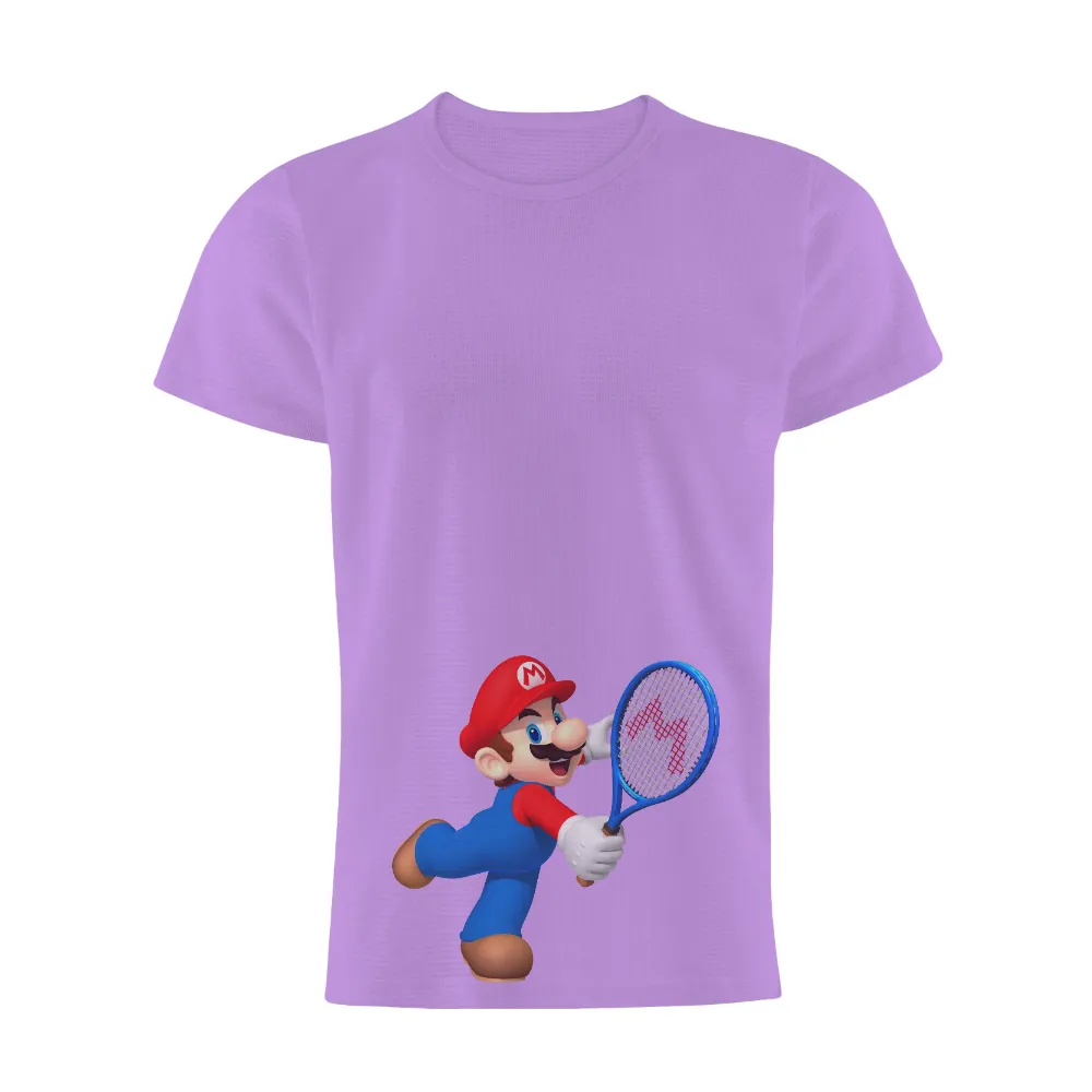 T-Shirts Custom: Mario Tennis Adventure - Sports & Gaming Fun|cartoon graphic drop shoulder tee