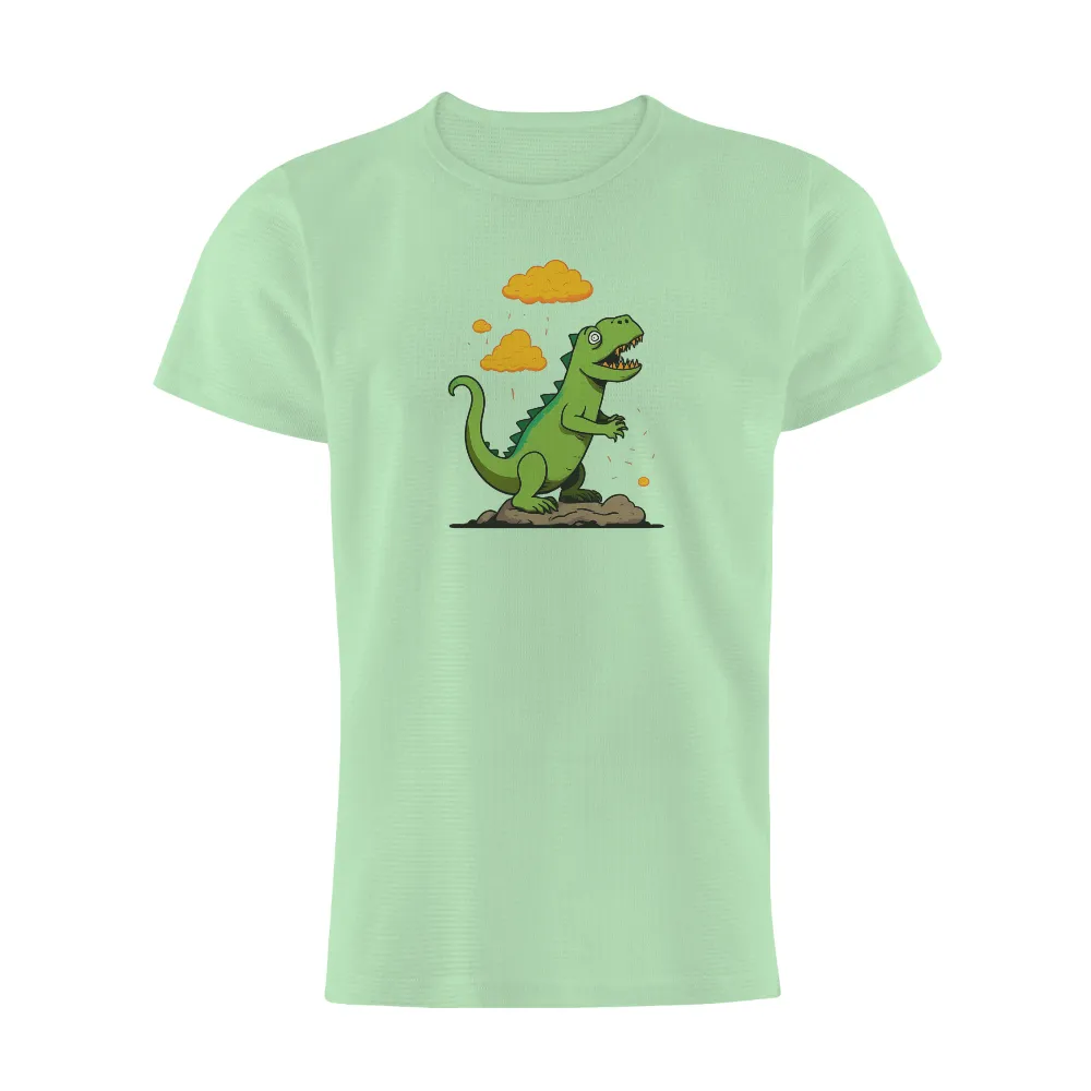 TShirt Design: Rex's Adventure with the Fire Cloud|there's always tomorrow dinosaur shirt