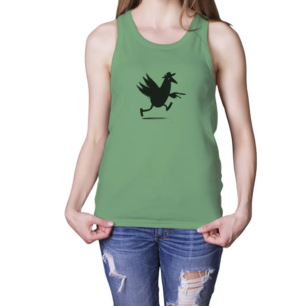 Custom Tee Shirts: Whimsical Rooster Cowboy - Fun and Lighthearted|cowboy shirt cartoon