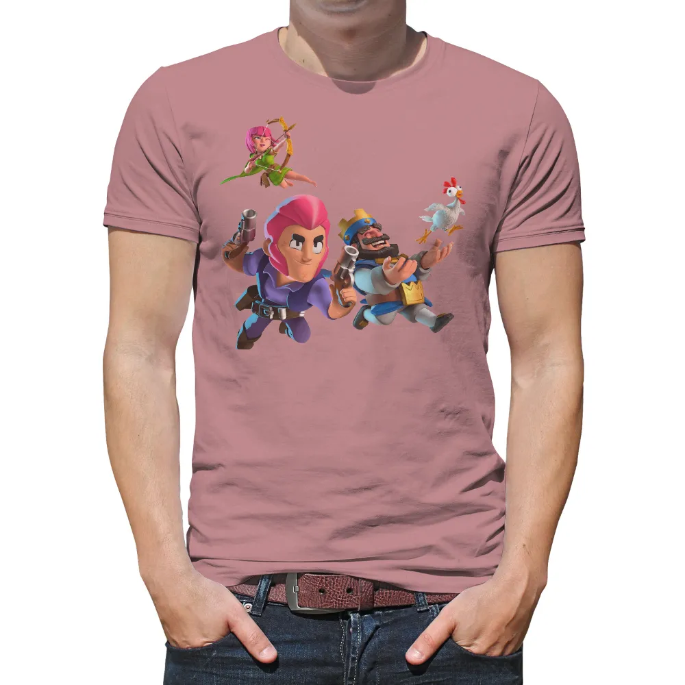 Customized Tee Shirts: Clash Royale Characters - Archers, Kings, and Chickens|chicken of the sea t shirt