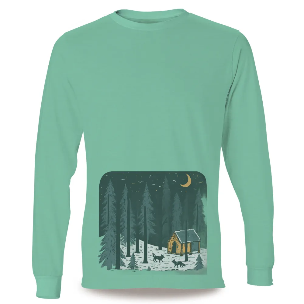 Winter Cabin in Snowy Forest Design for Custom Prints|winter soldier women's shirt