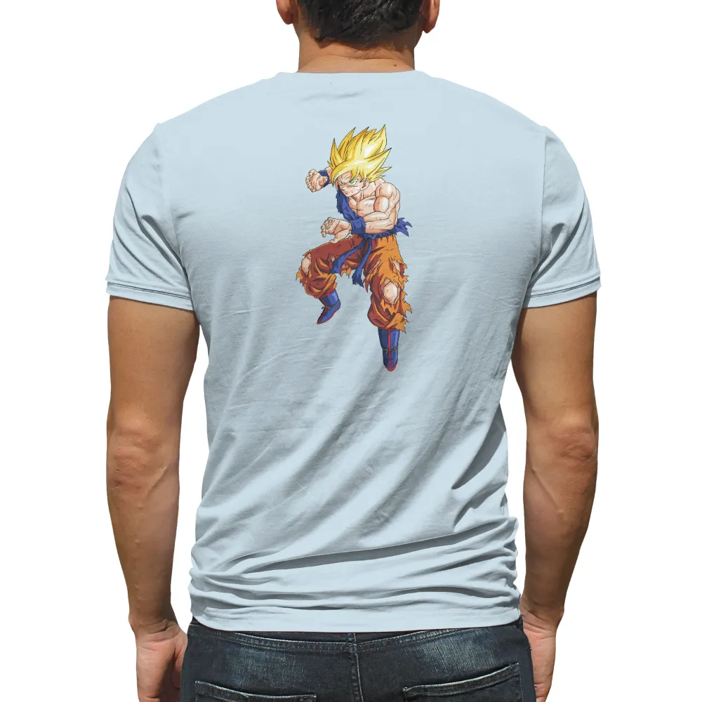 T-Shirt Printing: Legendary Warrior - Anime Hero with Golden Hair|courage the cowardly dog t shirts