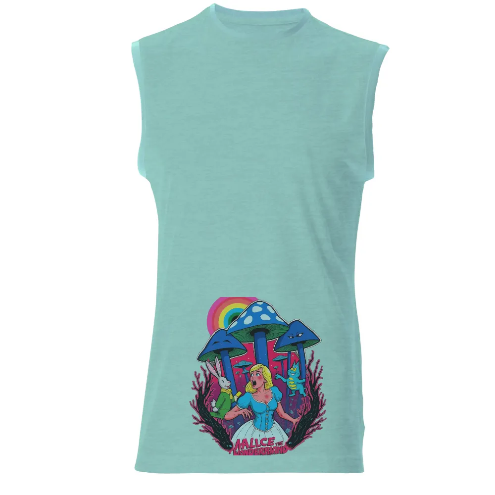 T-Shirts Pattern: Whimsical Alice in Wonderland Adventure| psychedelic rainbow