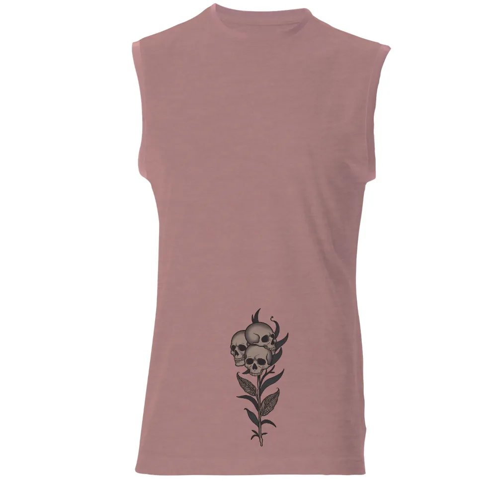 Shirts Graphic Tees - Skulls and Feathers: A Symbol of Life's Cycle|knit top with feathers