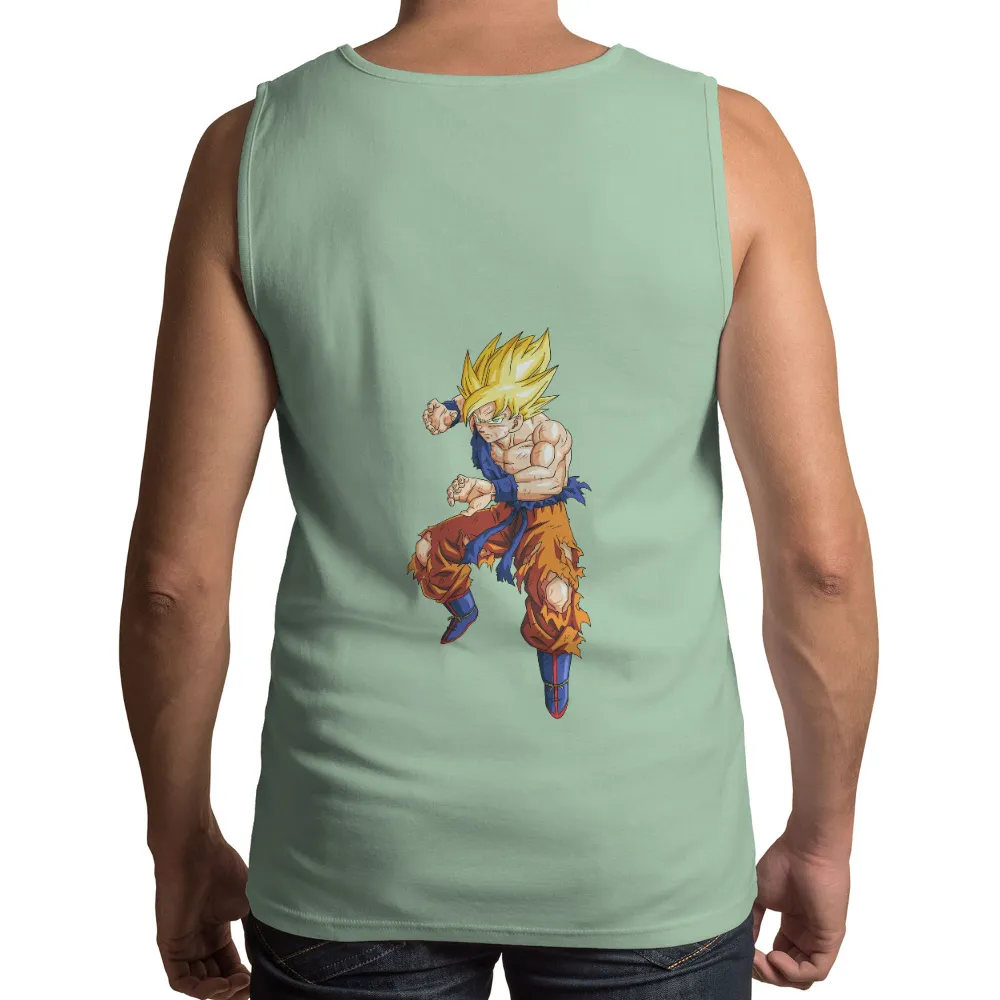 T-Shirt Printing: Legendary Warrior - Anime Hero with Golden Hair|courage the cowardly dog shirt hot topic