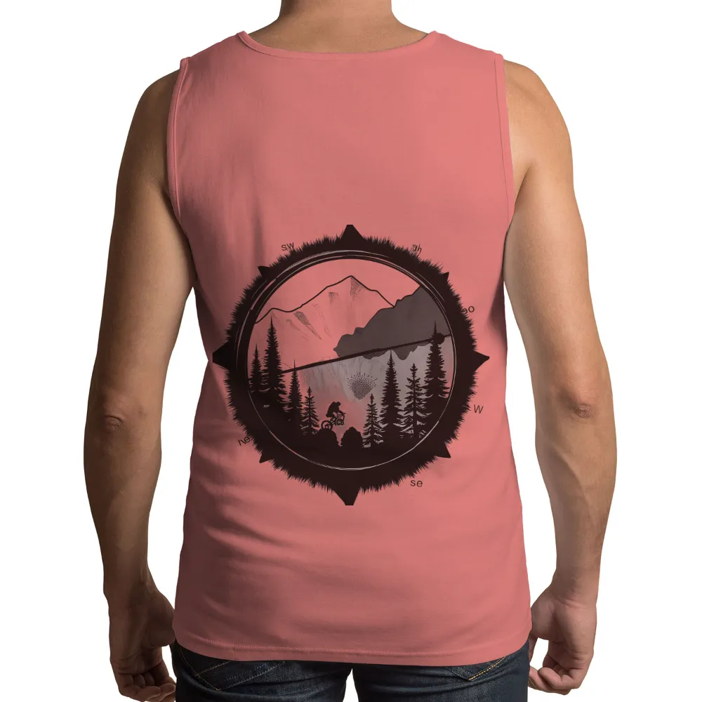 Graphic Tees: Mountain Biking Adventure | Explore Nature's Beauty| Black and white contrast