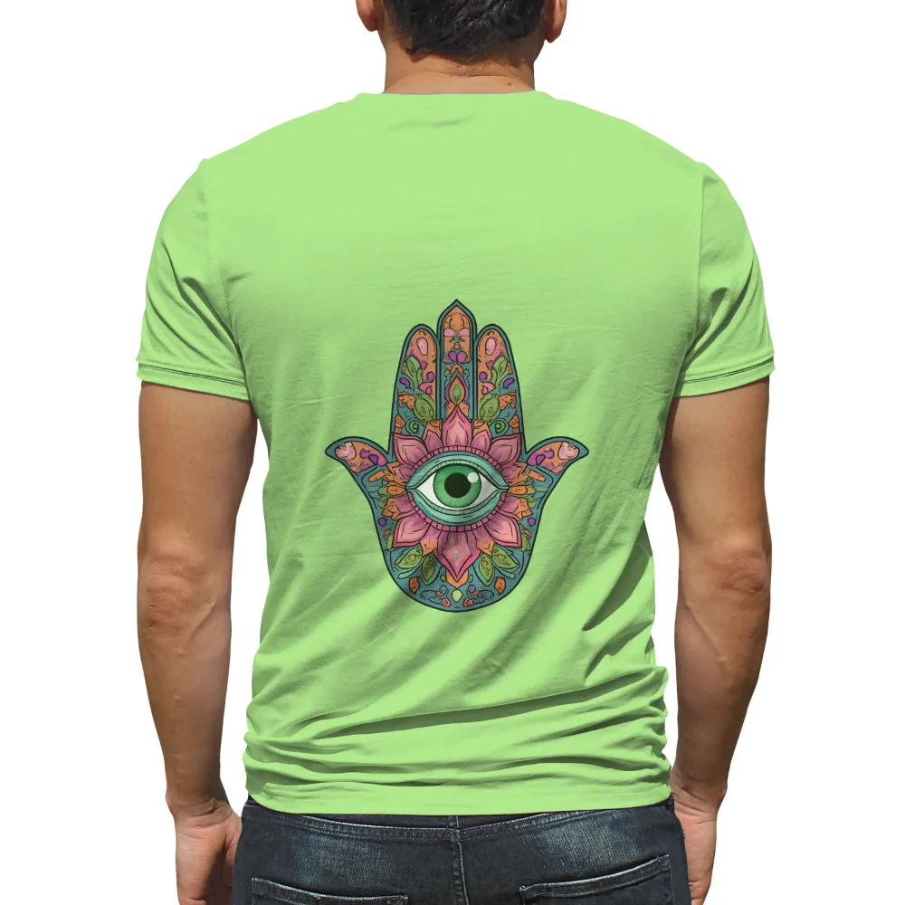 Tee Shirts Printed: Modern Hamsa Eye Art|sun protection clothes for adults