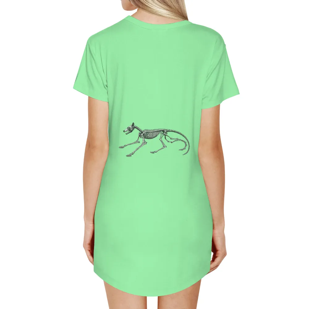 T-Shirts Custom: Skeletal Canine - Life and Death in Motion| Eternal cycle of life and death