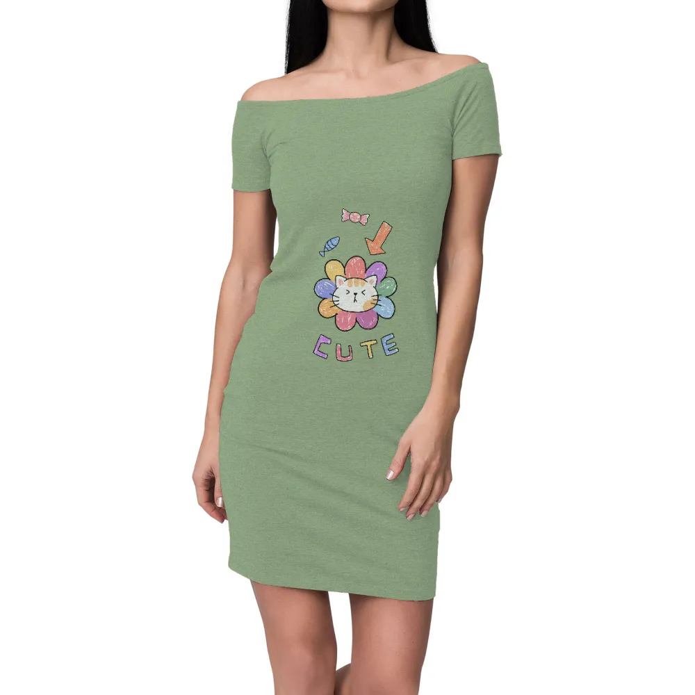 TShirt Printing: Whiskers' Dreamy Floral Halo - Cute and Colorful|cat t shirt 2022