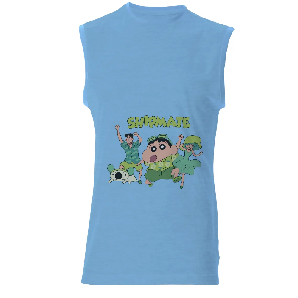 Shirts Graphic Tees: Shipmate Adventure with Friends|bleach on green shirt