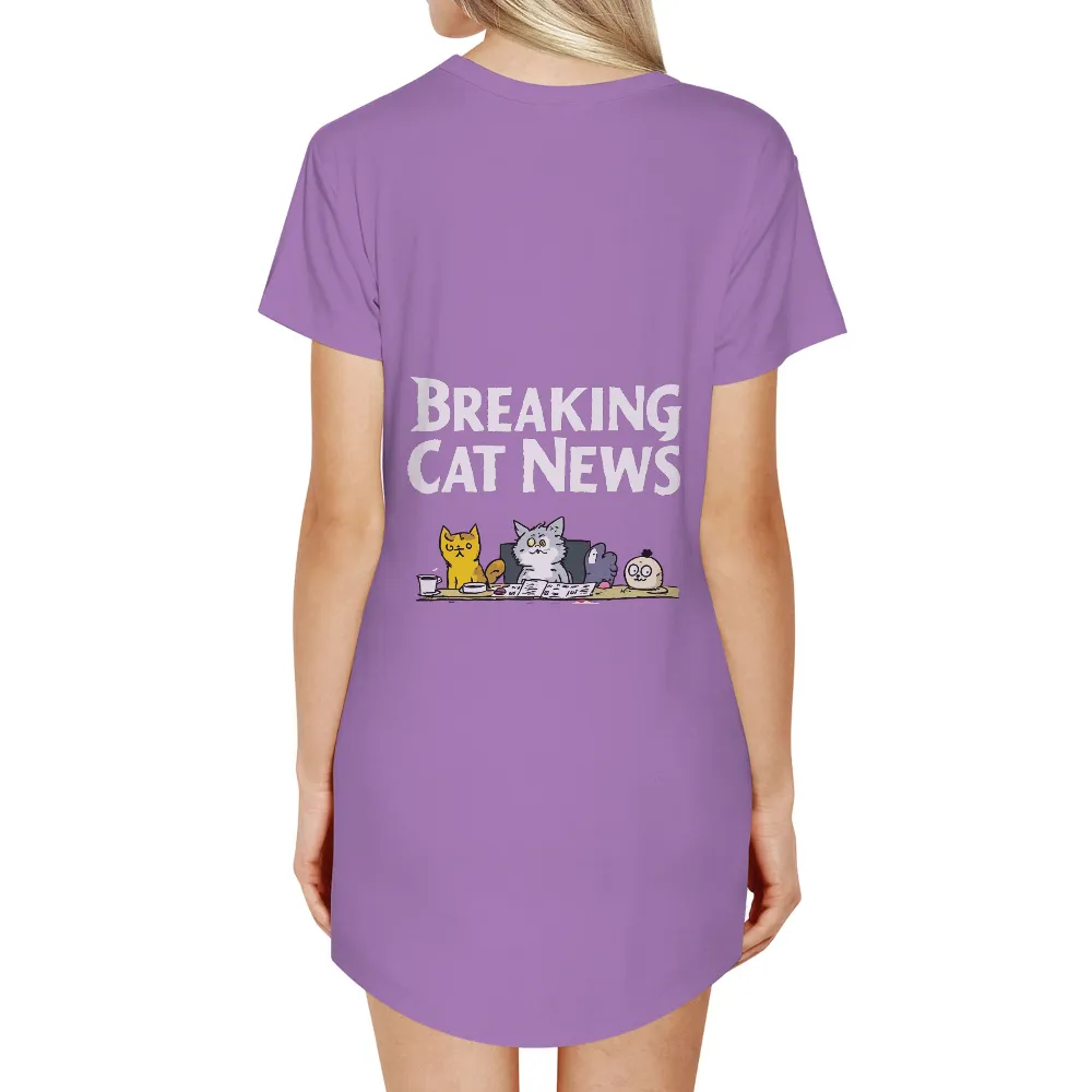 T-Shirts Custom: Breaking Cat News - Whiskers, Paws, and Muffin's Morning Brew|nasa space cats shirt