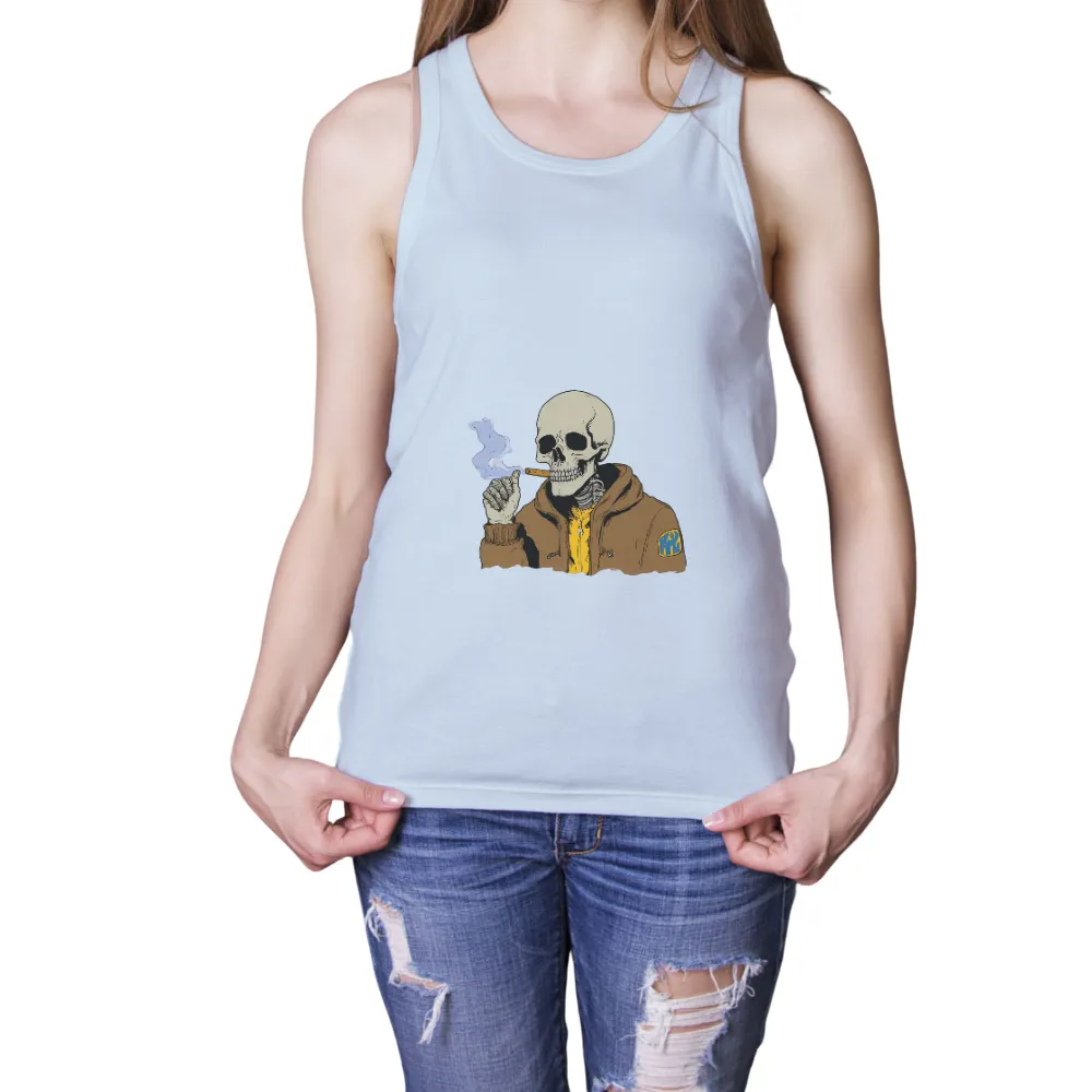 T-Shirts Pattern: Cool Skeleton with Ghostly Smoke|cool black roblox t shirt