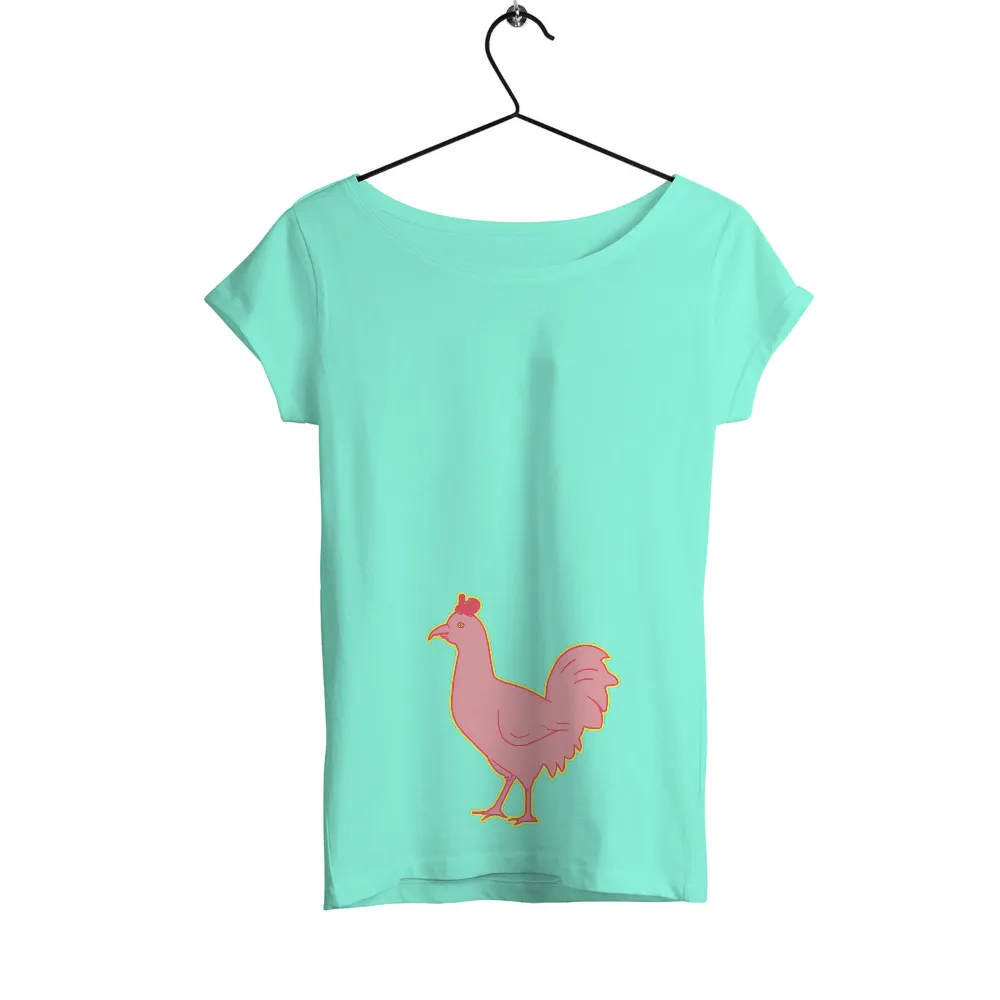 Neon Rooster T-Shirt Printing: Pop Culture Meets Vintage Vibes|womens neon graphic tees