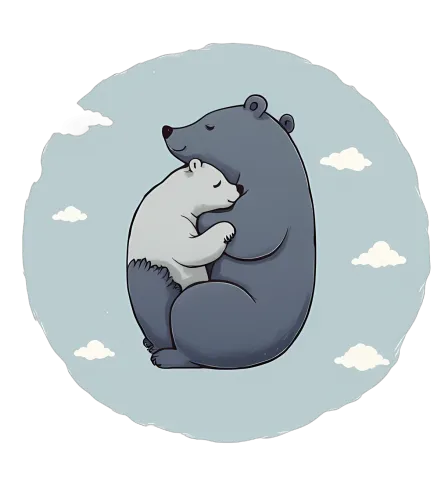 TShirt Design: Bears Embracing - Love and Protection