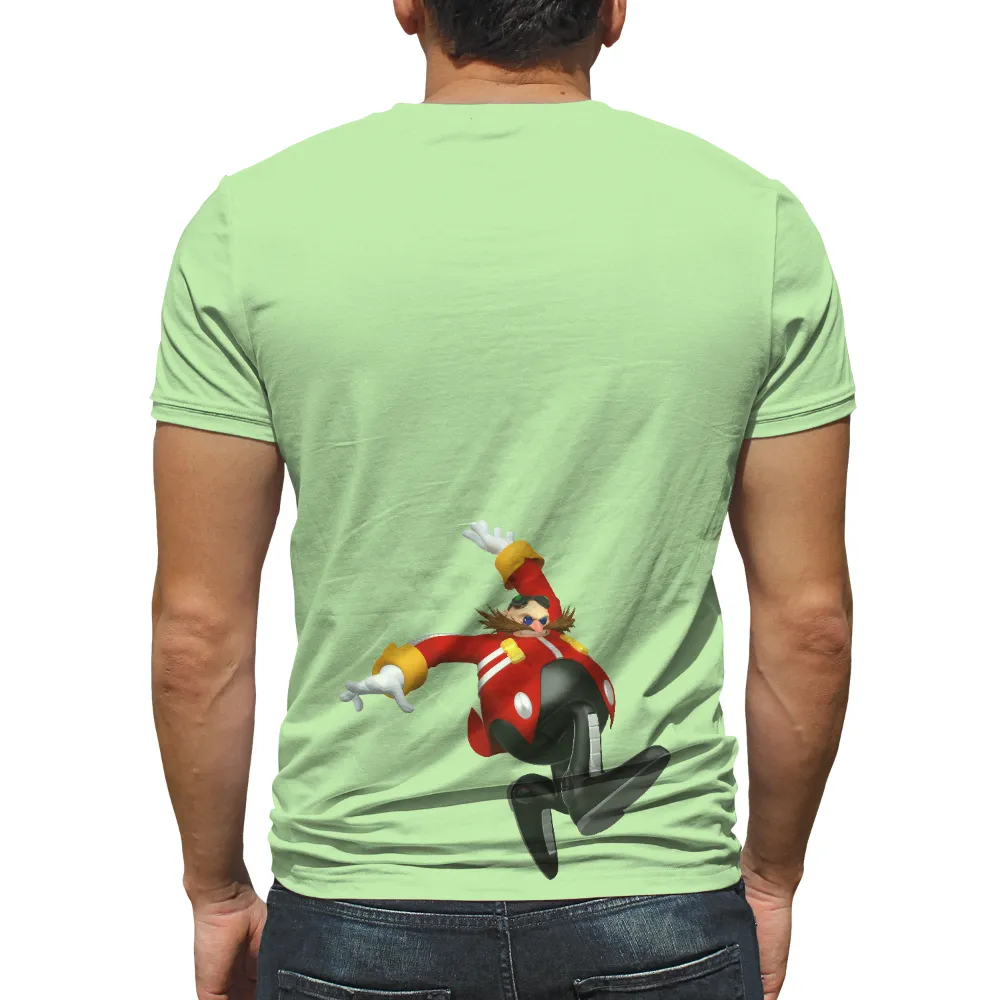 T-Shirts Custom: Dr. Eggman's Jumping Power - Gaming Pop Culture|cartoon character with blue shirt