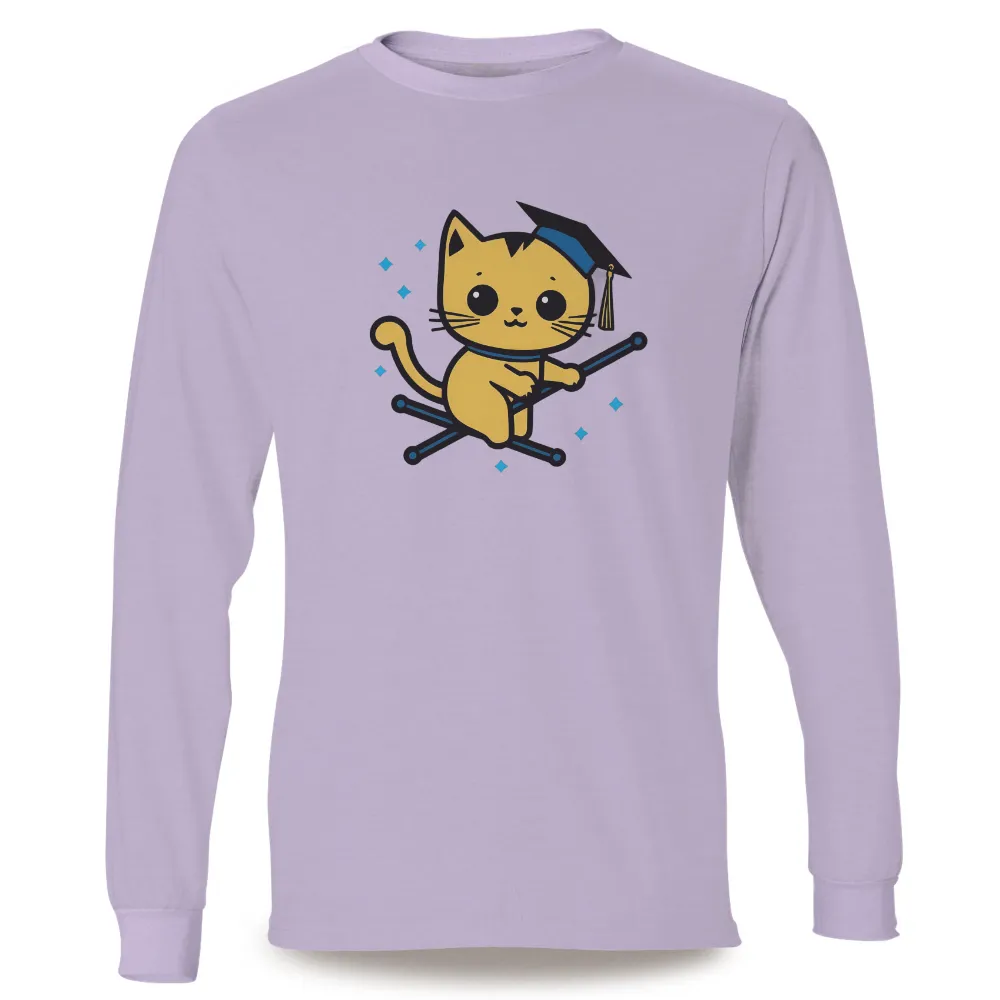 Shirts Graphic Tees: Celebrate Success with Whiskers|Whiskers the cat with graduation cap